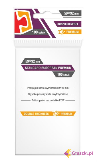 Koszulki na karty Rebel (59x92 mm) Standard European Premium, 100 sztuk